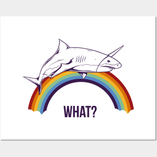 Unicorn Shark Posters and Art